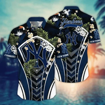 New York Yankees Paradise Floral Vibes Hawaiian Shirt