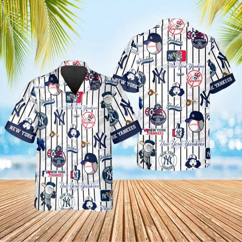 New York Yankees Pinstripe Mascot Hawaiian Shirt