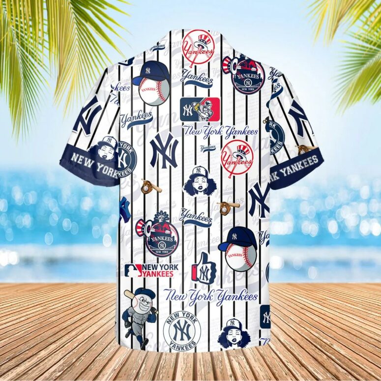 New York Yankees Pinstripe Mascot Hawaiian Shirt