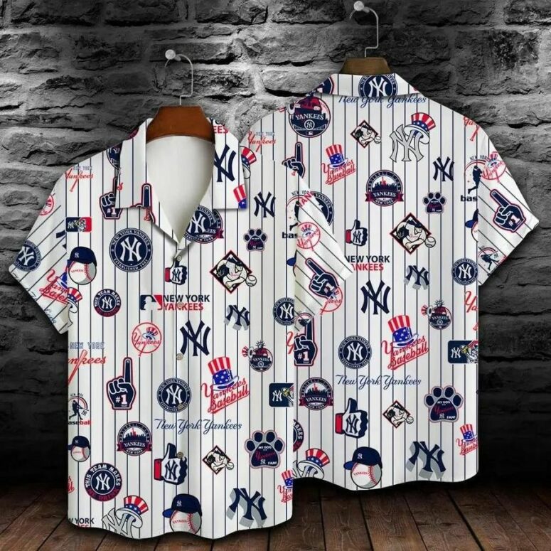 New York Yankees Pinstripe Pride Hawaiian Shirt