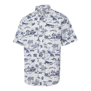 New York Yankees Pinstripe Tropics Hawaiian Shirt