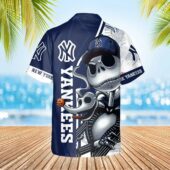 New York Yankees Skeleton Swagger Hawaiian Shirt Back - TeeAloha