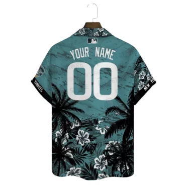 New York Yankees Teal Tropics Hawaiian Shirt