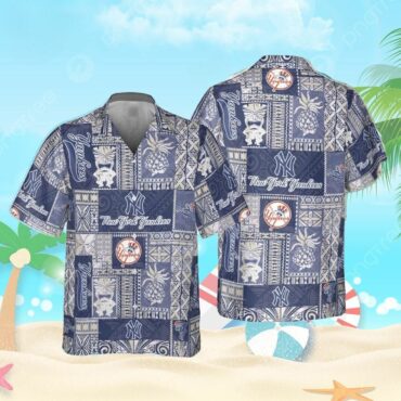 New York Yankees Tiki Patch Hawaiian Shirt