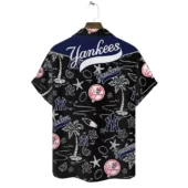 New York Yankees Tropical Adventure Hawaiian Shirt Back - TeeAloha