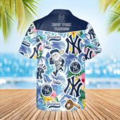 New York Yankees Tropical Fun Hawaiian Shirt Back - TeeAloha