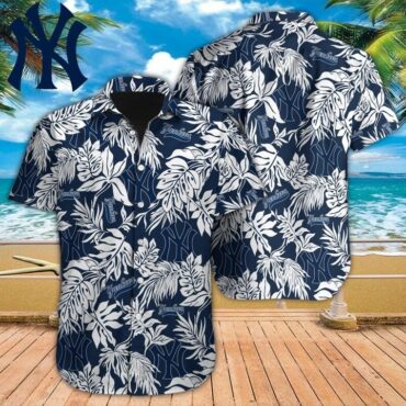 New York Yankees Tropical Leaf Classic Hawaiian Shirt