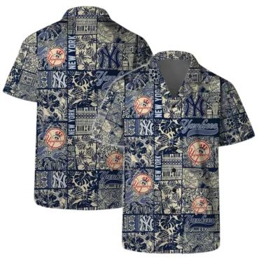 New York Yankees Vintage Patchwork Hawaiian Shirt