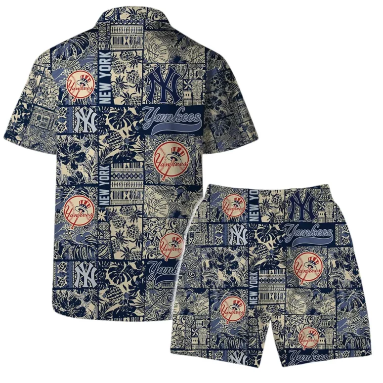 New York Yankees Vintage Patchwork Hawaiian Shirt