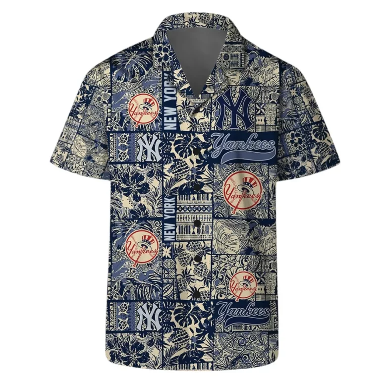 New York Yankees Vintage Patchwork Hawaiian Shirt