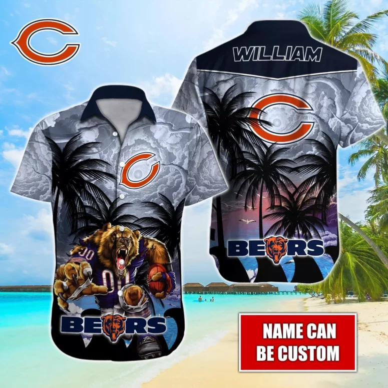 Personalized Chicago Bears Wild Grizzly Hawaiian Shirt