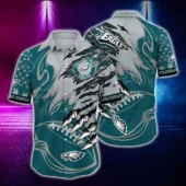 Philadelphia Eagles Claw Marks Gridiron Hawaiian Shirt