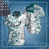 Philadelphia Eagles Floral Whiteout Hawaiian Shirt