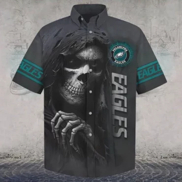 Philadelphia Eagles Grim Reaper Graphic Hawaiian Shirt