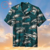 Philadelphia Eagles Heritage Collage Hawaiian Shirt