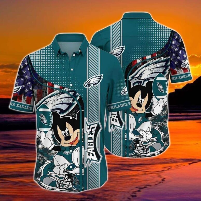 Philadelphia Eagles Mickey Gridiron Hawaiian Shirt