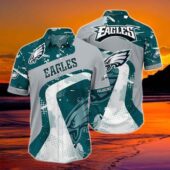 Philadelphia Eagles Splatter Wave Hawaiian Shirt