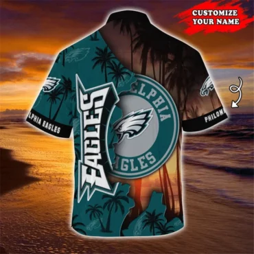 Philadelphia Eagles Sunset Paradise Hawaiian Shirt