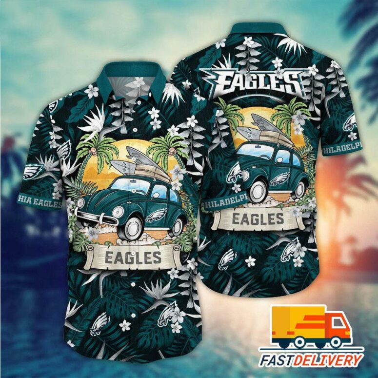 Philadelphia Eagles Surf Vibes Hawaiian Shirt