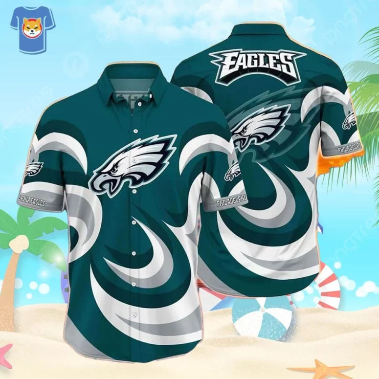 Philadelphia Eagles Swirl Power Hawaiian Shirt