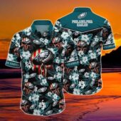 Philadelphia Eagles Tropical Blooms Hawaiian Shirt