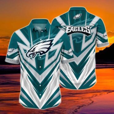 Philadelphia Eagles V-Shaped Geometric Hawaiian Shirt