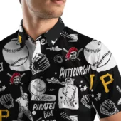 Pittsburgh Pirates Baseball Fun Hawaiian Shirt Top Half - TeeAloha