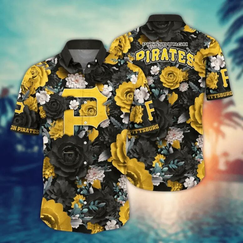 Pittsburgh Pirates Bold Floral Burst Hawaiian Shirt