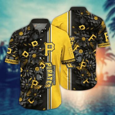 Pittsburgh Pirates Bold Yellow Floral Hawaiian Shirt