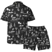 Pittsburgh Pirates Coastal Sailing Hawaiian Shirt Back With Short - TeeAloha