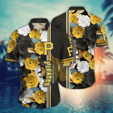 Pittsburgh Pirates Golden Bloom Hawaiian Shirt