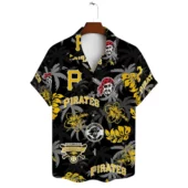 Pittsburgh Pirates Tropical Vibe Hawaiian Shirt Front - TeeAloha