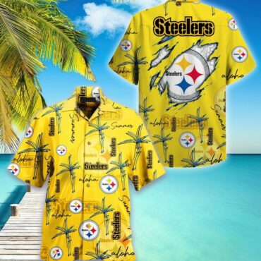 Pittsburgh Steelers Aloha Yellow Hawaiian Shirt