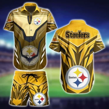 Pittsburgh Steelers Golden Strike Hawaiian shirt