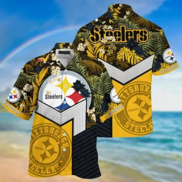 Pittsburgh Steelers Jungle Bloom Hawaiian Shirt