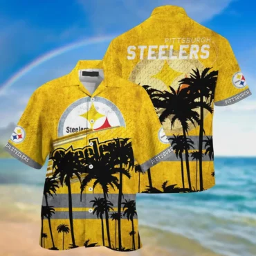 Pittsburgh Steelers Sunset Palms Hawaiian Shirt