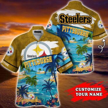 Pittsburgh Steelers Sunset Paradise Custom Hawaiian Shirt