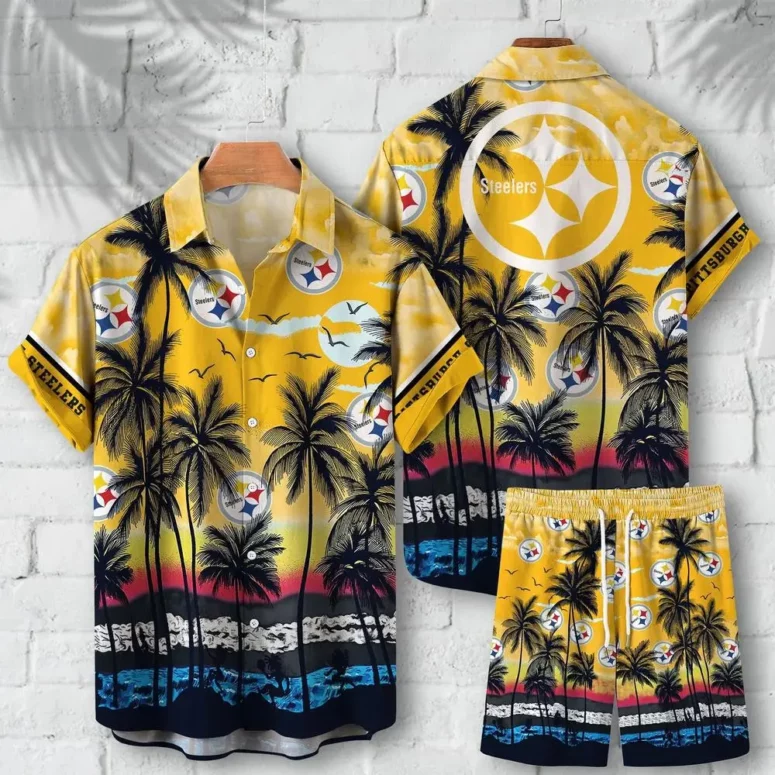 Pittsburgh Steelers Sunset Shores Hawaiian shirt