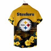 Pittsburgh Steelers Sunset Vibes Hawaiian Shirt Back - TeeAloha