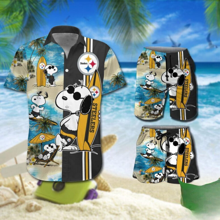 Pittsburgh Steelers Surf Vibes Snoopy Hawaiian Shirt