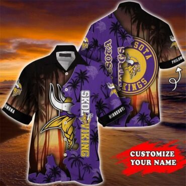 Skol Vikings Custom Sunset Hawaiian Shirt