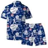 Texas Rangers All Star Play Hawaiian Shirt Back With Short - TeeAloha