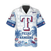 Texas Rangers Big Wave Hawaiian Shirt Front - TeeAloha