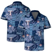 Texas Rangers Blue Mosaic Hawaiian Shirt - TeeAloha