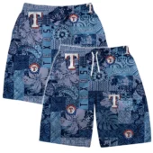 Texas Rangers Blue Mosaic Hawaiian Short - TeeAloha