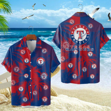 Texas Rangers Coastal Palms Hawaiian Shirt