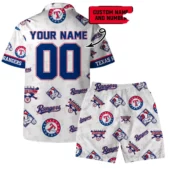 Texas Rangers Custom Champion Hawaiian Shirt Back With Short - TeeAloha