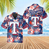 Texas Rangers Floral Splash Hawaiian Shirt - TeeAloha