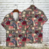 Texas Rangers Heritage Patchwork Hawaiian Shirt