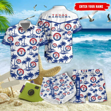 Texas Rangers Island Vibes Custom Hawaiian Shirt